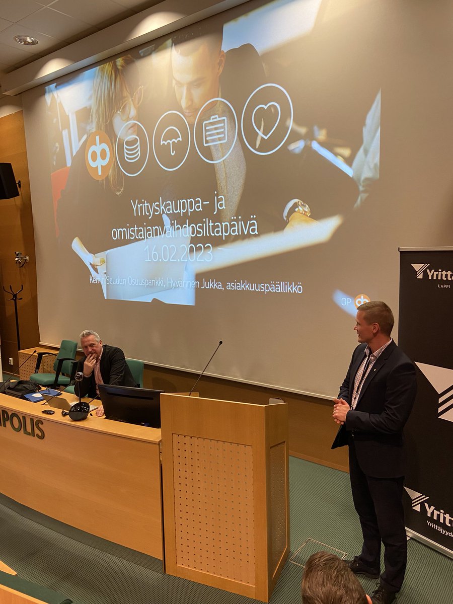 Lapin Yrittäjien yrityskauppa ja omistajanvaihdosiltapäivässä rahoitusasiaa Hyvärisen Jukan kertomana #lapinyrittäjät #opkeminseutu #finnvera