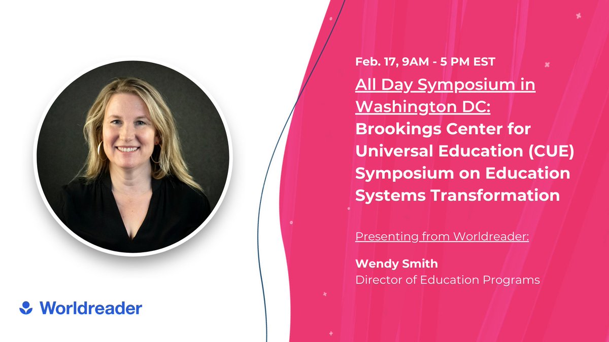 Attending the Education Systems Transformation Symposium tomorrow at <a href="/BrookingsInst/">The Brookings Institution</a>? 📣

Join Wendy Smith at the Data for Outcomes workshop session to discuss the critical need for accurate, timely data in the education sphere.

⏰ Feb. 17, 9 - 5 PM EST