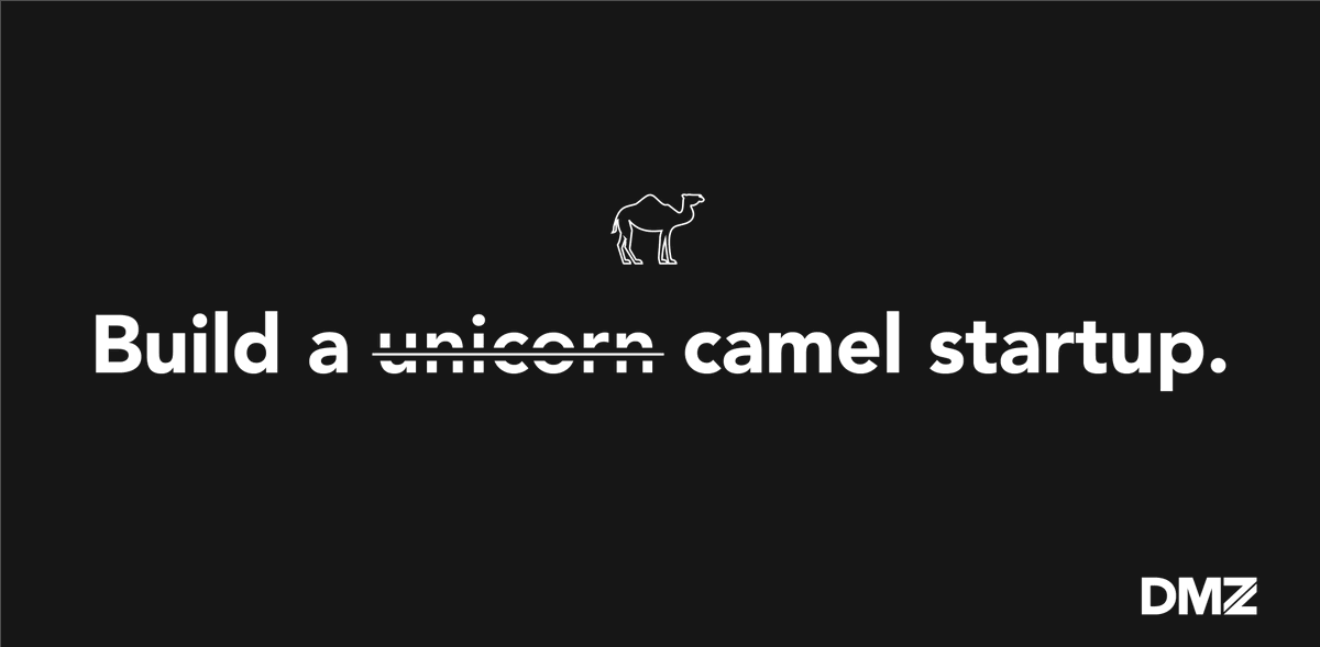 The ultimate startup goal has always been to achieve unicorn status, but this isn’t realistic in today’s business climate.

It’s time to start thinking like a camel.

What do we mean? Check out our programs and stay tuned as we unveil more camel tips ⬇️🐪
dmz.to/camel-social