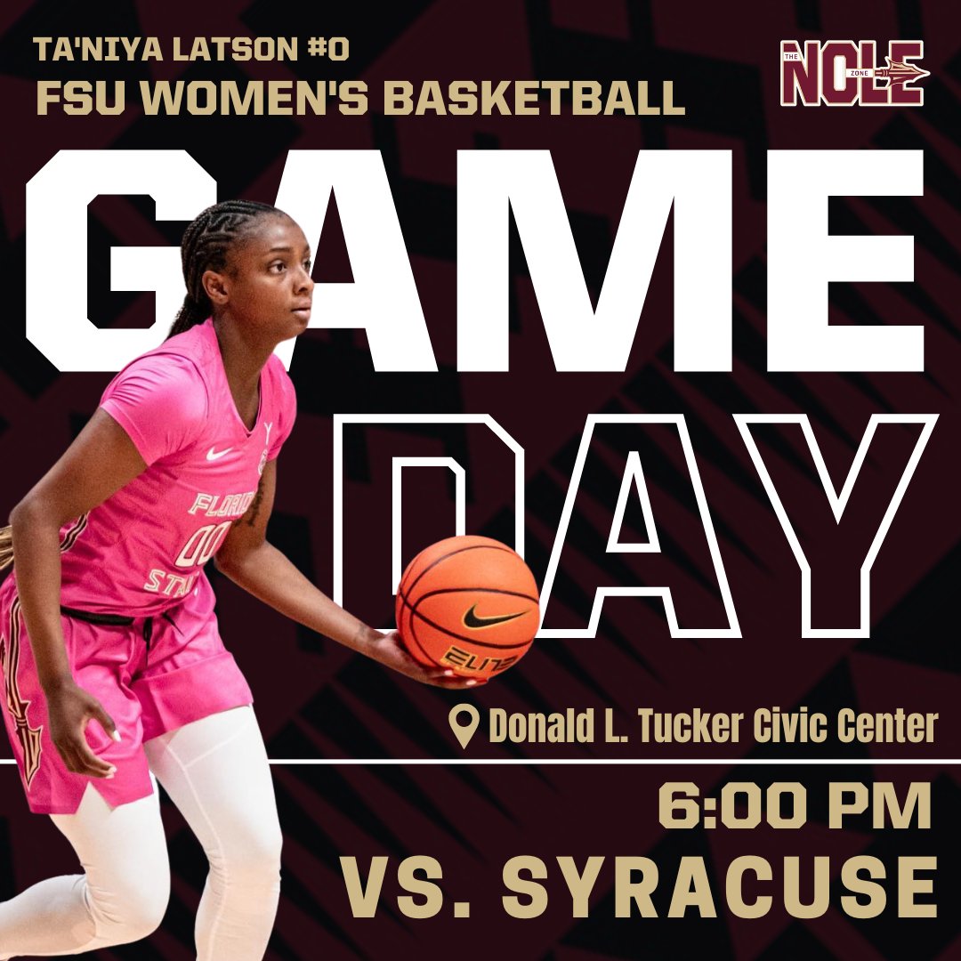 thenolezone's tweet image. 📣 GAMEDAAYYYY 📣 

WBB takes on the Syracuse Orange 🍊 TONIGHT at 6pm in the Tuck! Gates open at 5pm...

Only two home games left this season! Don't miss your chance to watch this special team in action 👀 

#thenolezone #fsu #gonoles