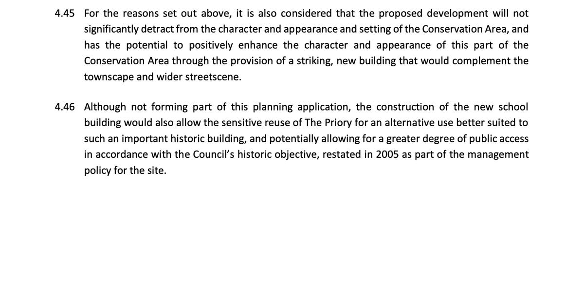 The conclusion was pretty clear.  Putting a school on the existing Year 6 block would be a *great* solution. So why have the council not considered this?  More than that why have they repeatedly hidden behind claims of a DfE report that says the Priory Park site is unusable?