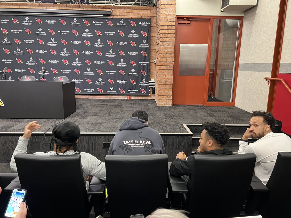 Among the Cardinals sitting front row for Jonathan Gannon’s introductory press conference — Kyler Murray, James Conner, DJ Humphries, Zach Ertz, Colt McCoy, Antoine Wesley, Will Hernandez, Rashard Lawrence.