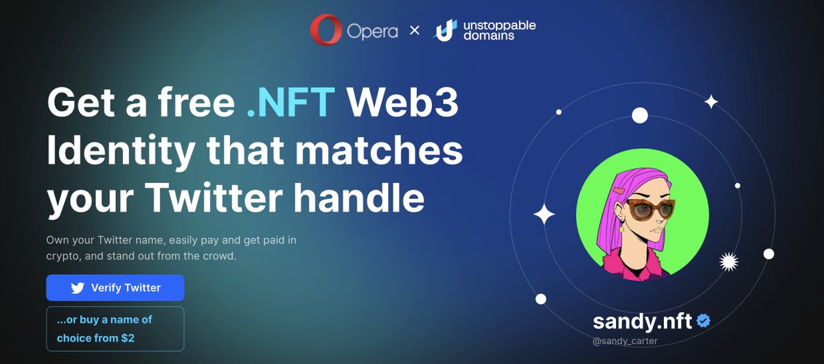Unstoppable + <a href="/opera/">Opera</a>  🚀

For the first time, Opera’s Crypto Wallet users can use <a href="/unstoppableweb/">Unstoppable Domains</a> to send crypto on desktop &amp; Android! 📱

Plus, ALL Unstoppable domain endings can now be accessed across all of Opera’s #Web3 browsers 

ow.ly/Sb7I50MTKGB