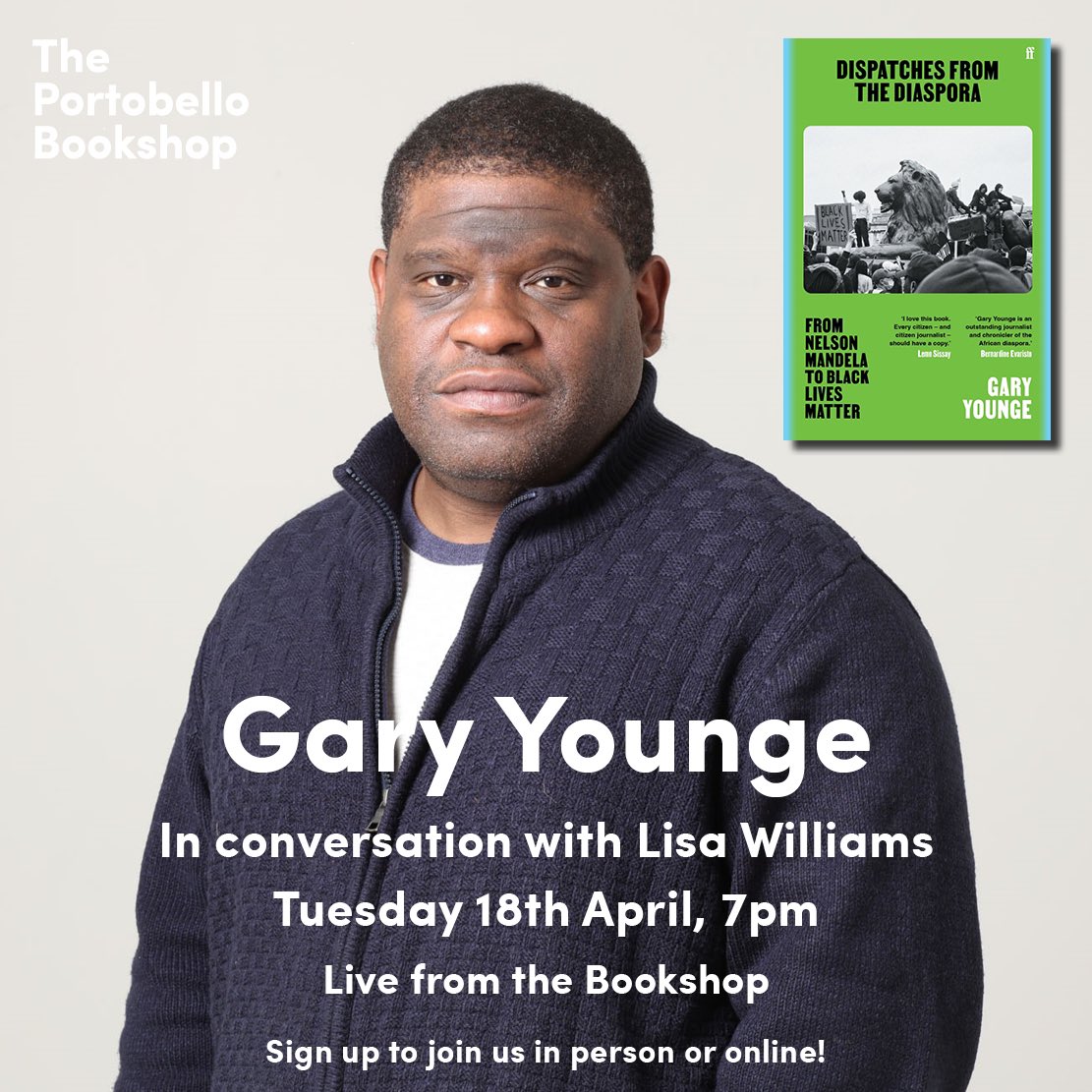The Portobello Bookshop (@portybooks) on Twitter photo We’re delighted that <a href="/garyyounge/">Gary Younge</a> will be in conversation with <a href="/edincarib/">Edinburgh Caribbean Association</a> founder Lisa Williams on Tuesday 18th April! 🎉 They’ll discuss Gary’s new collection of journalism, Dispatches from the Diaspora. Sign up here to join us in person or online: theportobellobookshop.com/events/gary-yo… We’re delighted that <a href="/garyyounge/">Gary Younge</a> will be in conversation with <a href="/edincarib/">Edinburgh Caribbean Association</a> founder Lisa Williams on Tuesday 18th April! 🎉 They’ll discuss Gary’s new collection of journalism, Dispatches from the Diaspora. Sign up here to join us in person or online: theportobellobookshop.com/events/gary-yo…