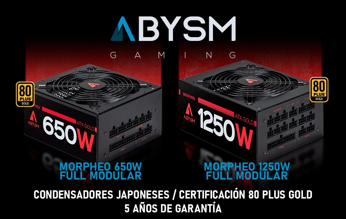 abysmspain's tweet photo. Fuentes de alimentación Morpheo de Abysm Gaming. Alta calidad a un precio inmejorable. Proporcionan más de un 90% de eficiencia real gracias a su certificación 80 Plus Gold
#abysmgaming #fuentedealimentacion #powersuply #powersuplies #80plusgold #gamingpc #pcbuild #gaming https://t.co/oBH2gTCdwP