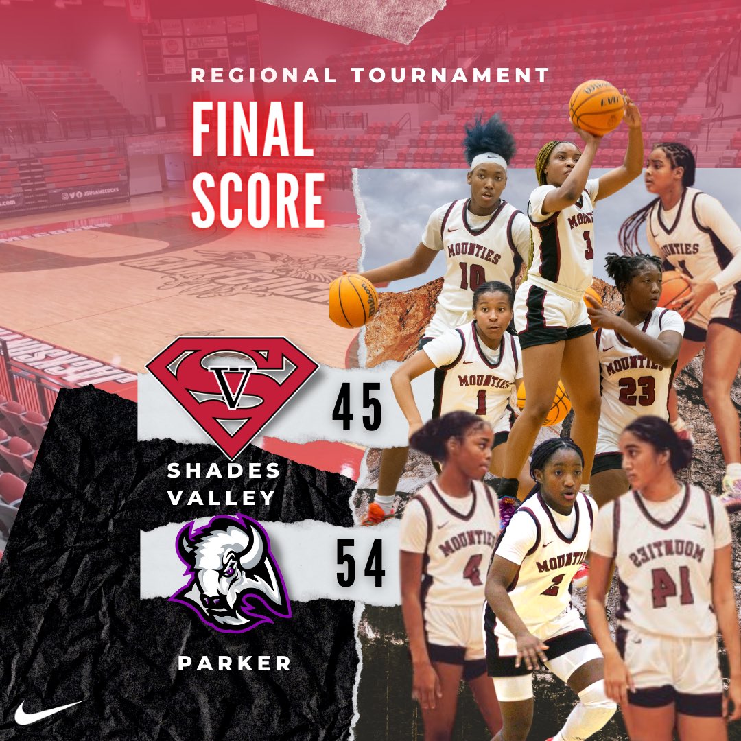 SVLMounties's tweet photo. Your lady Mounties come up short in Jacksonville against Parker, 45-54. Lady Mounties finished the season, 23-6 https://t.co/cymO4AXoES