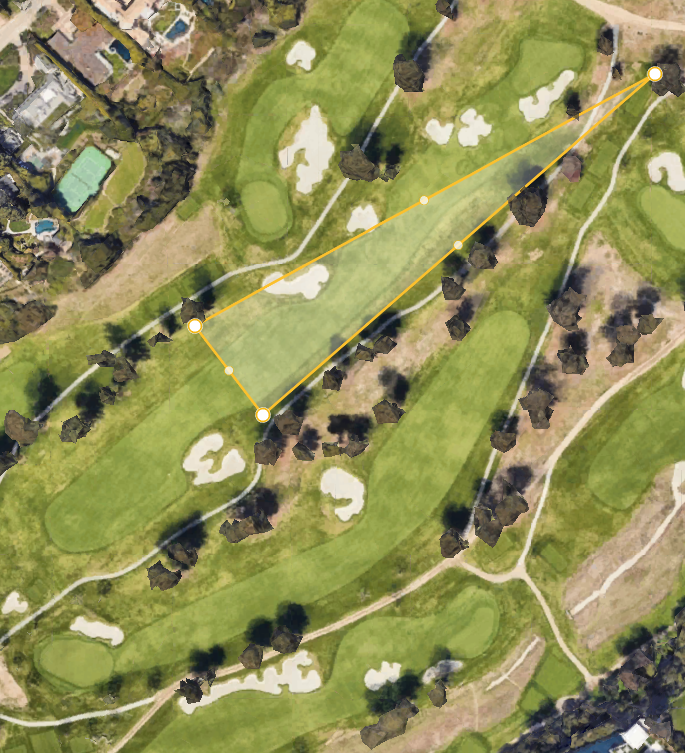 alexjhuang's tweet photo. Marquee group announcers acting stunned Hovland went down #17 fairway while playing 15 @thegenesisinv. 

Here are the cones 65y @ 300. You be the judge: https://t.co/TH3Ctk473m