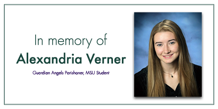 AllianceCathCU's tweet photo. ACCU sends our deepest sympathy to the loved ones of Alexandria Verner, Guardian Angels parishioner and MSU student, during this extremely difficult time.

As a show of support, we are accepting donations at our branches and via PayPal. Donate today:
https://t.co/TClvbWXRVd https://t.co/6kBMeYHB2S