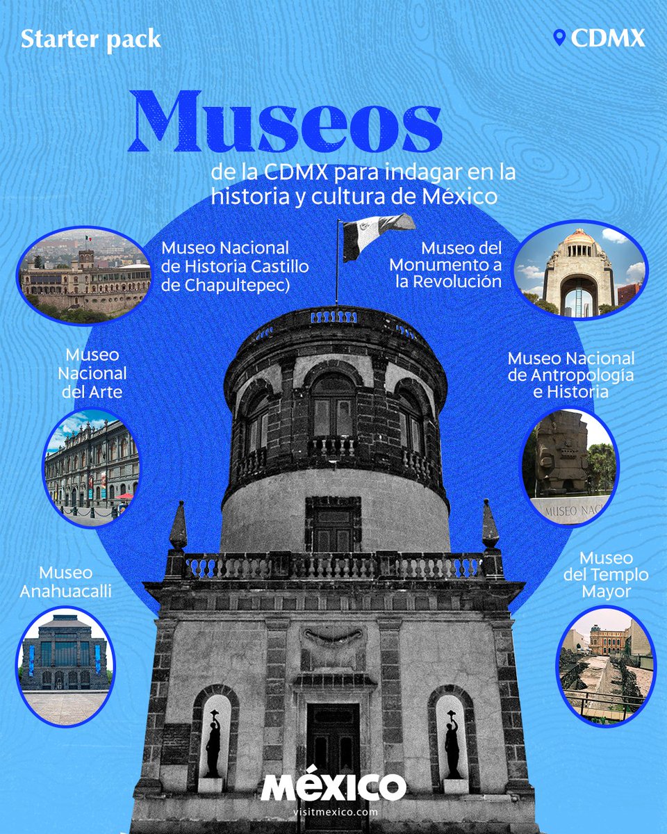Se acerca el fin de semana y nada mejor que unos días de museo por #CDMX 🏛️ ¡Estas son nuestras opciones para disfrutar de la historia y la cultura de México 🇲🇽! #VisitMéxico #CDMX