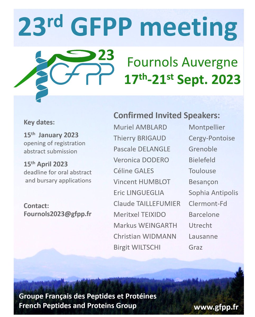 Peptoid group ICCF (@peptoidiccf) on Twitter photo Join us at the GFPP meeting in Septembre 2023
GFPP23 REGISTRATION IS NOW OPEN! gfpp.fr/en/home/
<a href="/GFPP_news/">GFPPnews - The French Peptide Society</a> Join us at the GFPP meeting in Septembre 2023
GFPP23 REGISTRATION IS NOW OPEN! gfpp.fr/en/home/
<a href="/GFPP_news/">GFPPnews - The French Peptide Society</a>