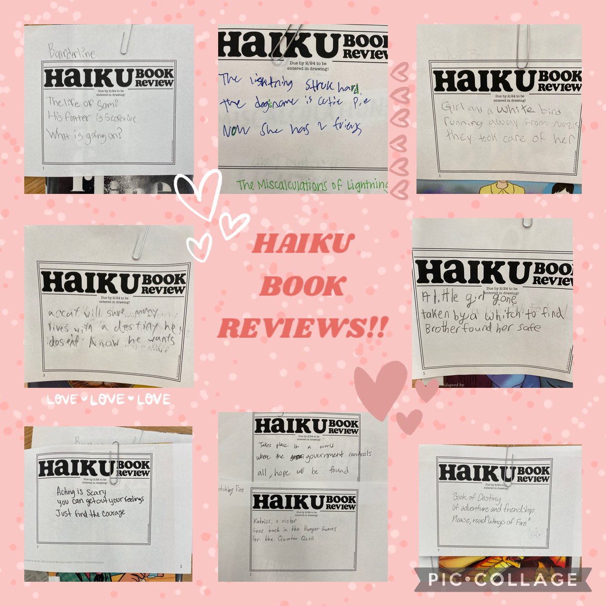 Leopards, look at these
Awesome Haiku Book Reviews!
You can write one too! 
🖤💛📚 #LVMSReads #TheLakeviewWay #LISDLib