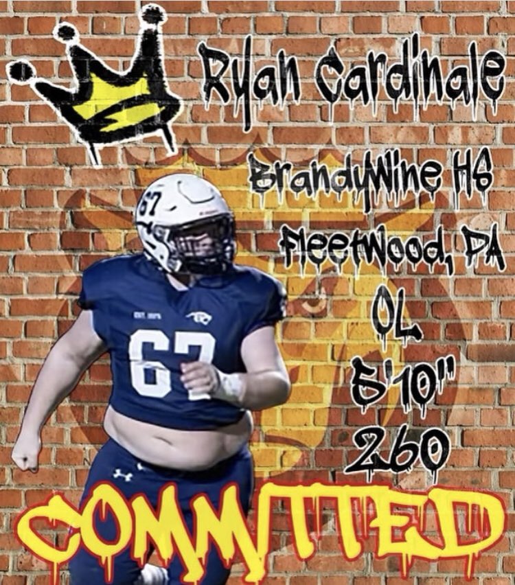 KutztownF's tweet photo. We are proud to announce that #67 Ryan Cardinale will be continuing his football career at Kings College!  Congratulations! https://t.co/JmEWDC7RkF