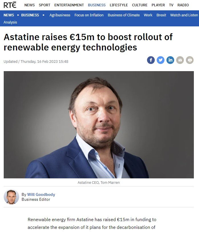 We are delighted to announce we have raised up to €25 million from the Solas Sustainable Energy Fund. This will enable us to rapidly expand our growing portfolio of projects with Irish industry.  rte.ie/news/business/…
