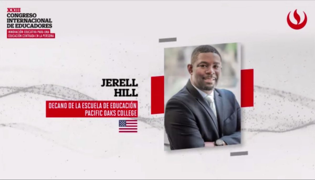En simultáneo se está desarrollando la conferencia "An equity-focused future: Why global voices matter" por Jerell Hill, decano de la Escuela de Educación en Pacific Oaks College, EE.UU.
<a href="/pacificoaks/">Pacific Oaks College</a> <a href="/jerell_hill/">Jerell Hill</a> #CIE2023