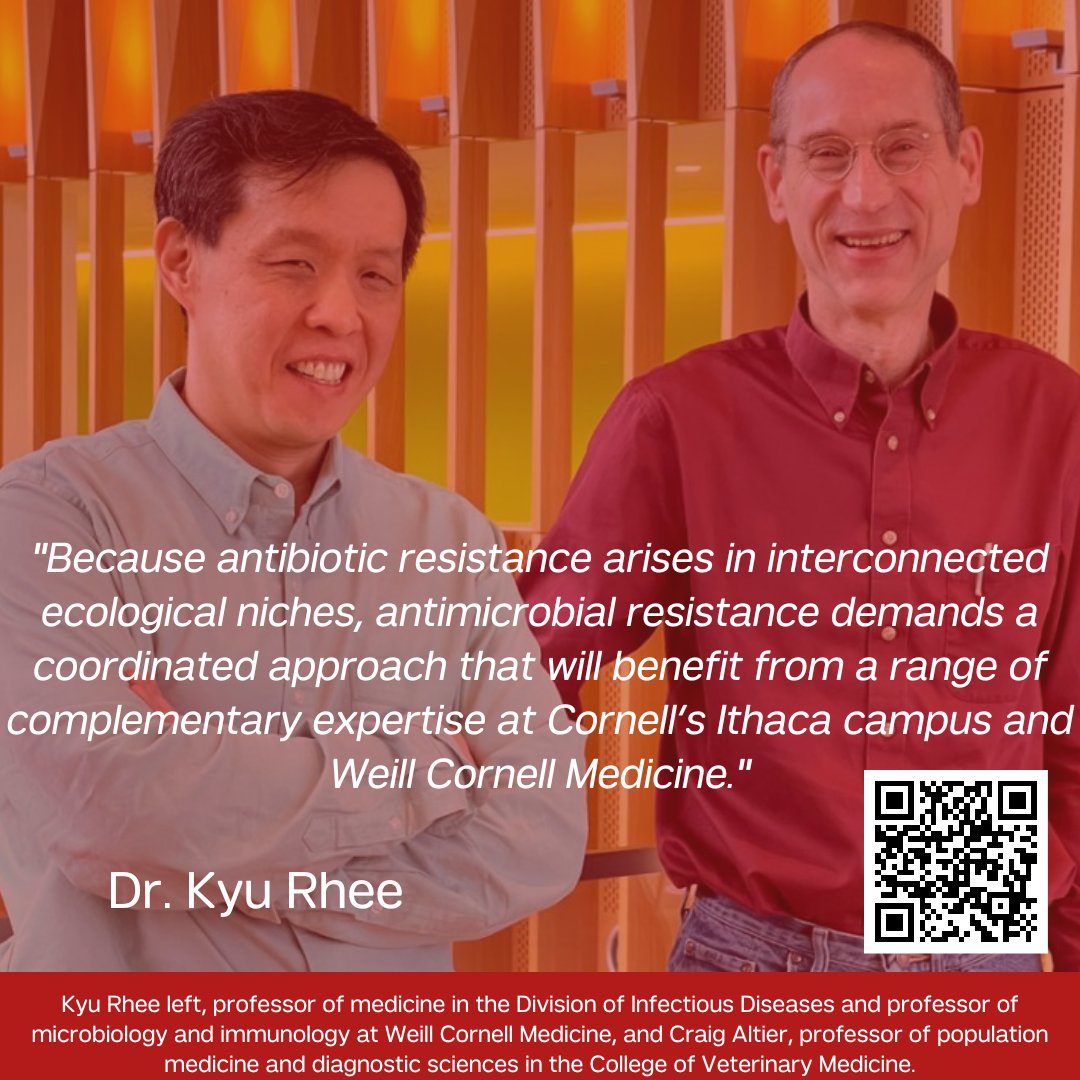 WCM Office of the Research Dean (@wcmresearch) on Twitter photo Drs. <a href="/KyuRheeMD/">Dr. Kyu Rhee</a> & Craig Altier lead The Cornell Center for Antimicrobial Resistance Research & Education, uniting scientists from <a href="/WeillCornell/">Weill Cornell Medicine</a> & <a href="/Cornell/">Cornell University</a> to enable the dev. of transformative, multidisciplinary solutions to the problem of antimicrobial resistance. #wcmresearch Drs. <a href="/KyuRheeMD/">Dr. Kyu Rhee</a> & Craig Altier lead The Cornell Center for Antimicrobial Resistance Research & Education, uniting scientists from <a href="/WeillCornell/">Weill Cornell Medicine</a> & <a href="/Cornell/">Cornell University</a> to enable the dev. of transformative, multidisciplinary solutions to the problem of antimicrobial resistance. #wcmresearch