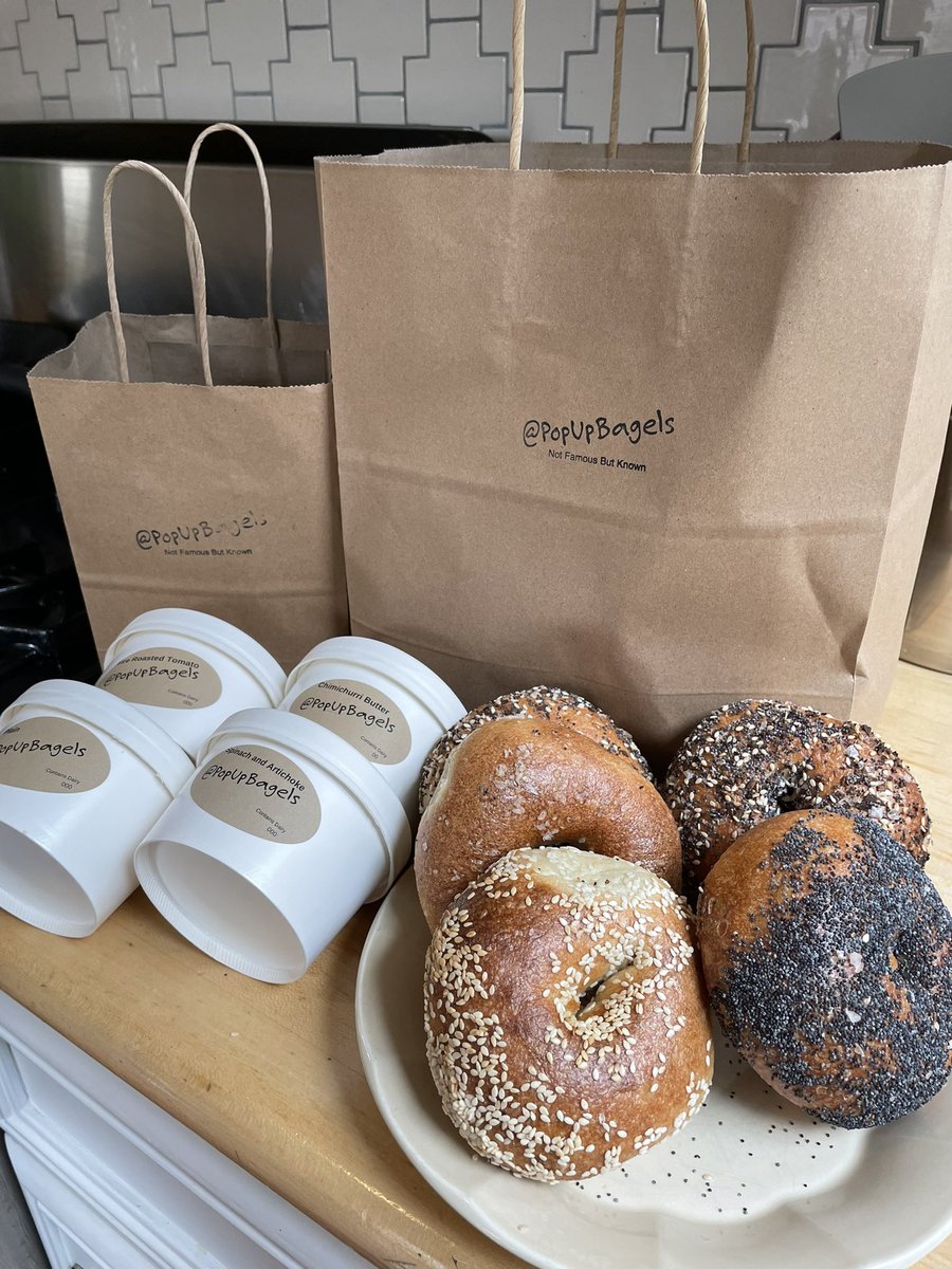 sandymaltzman's tweet photo. Who’s hungry? Epiiiiiiic delivery of the absolute best bagels on 🌍  Thank you @popupbagels! 🥯 https://t.co/p1UnD8iQeT