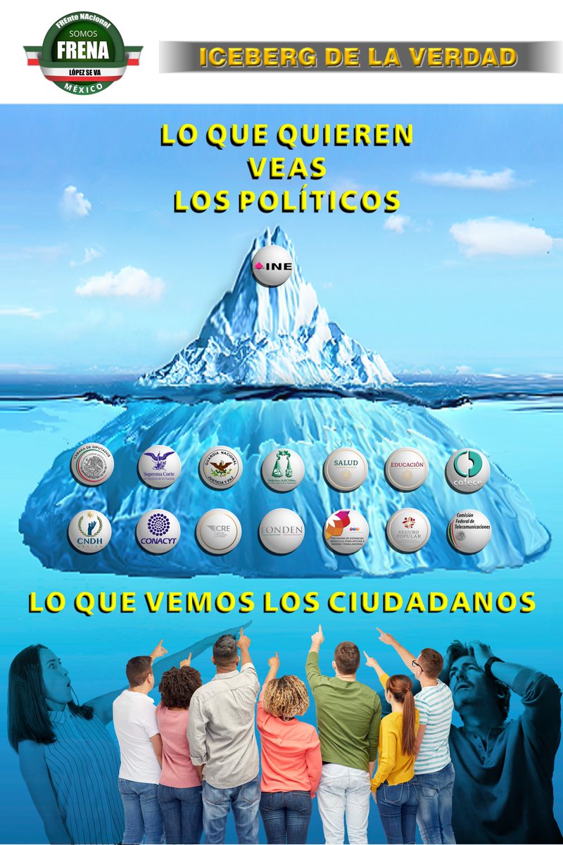 #Feb26.
No dejes que te engañen.
El asunto es el CÁNCER, debemos extirparlo
Quieren que veas solo la punta del Iceberg, y pierdas de vista EL TODO

El TITANIC  #Mexico se hunde por EL ICEBERG.

#AMLOlargateYA #AMLOseVaINEseQueda