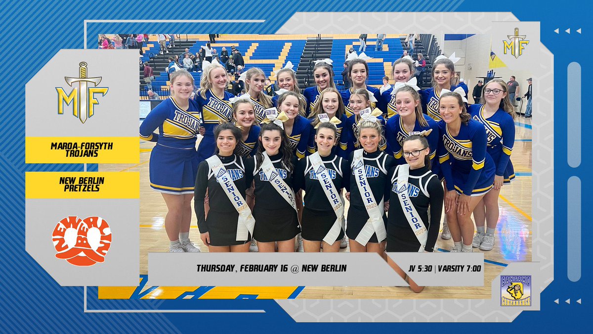 💙💛 Road trip to New Berlin tonight for the last regular season boys game! Come out and help us cheer them on! 💛💙