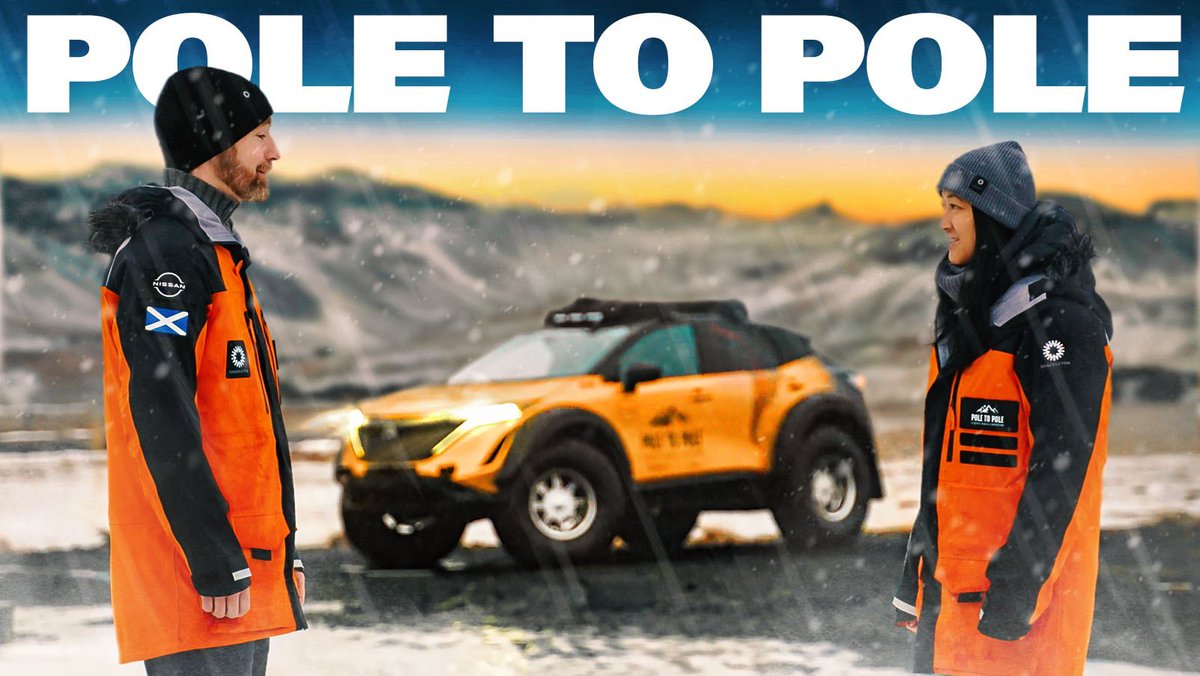 PoletoPoleEV's tweet photo. We are so grateful to the @FullyChargedShw team for joining us in Iceland for the official reveal of our expedition Ariya e4orce. 

Watch their cool episode to learn more about the expedition, the car &amp; us!

WATCH NOW 👉 https://t.co/VPWmEBKUMz https://t.co/w2jZaUpdvz