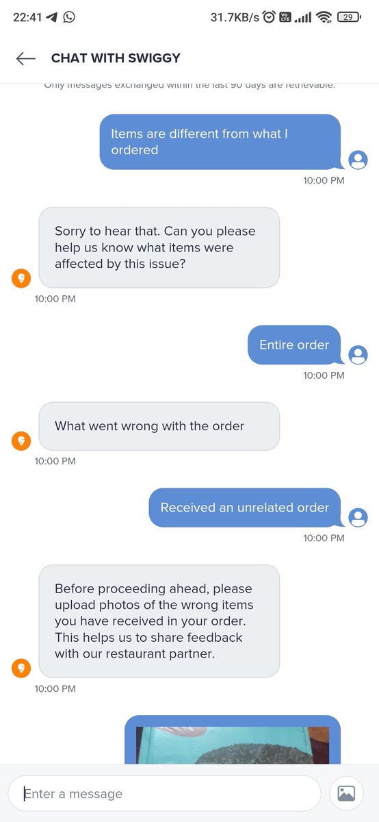 akshit_mokani's tweet photo. Continued conversing with Swiggy customer from 10:00 PM to now, but no resolution was provided.
Due to their one resolution, I need to pay an additional ₹100 for the same order. 
I am a Swiggy One member, yet I am still having problems. 
#worst_Experience
@SwiggyCares @Swiggy https://t.co/ejSwK5QG2d