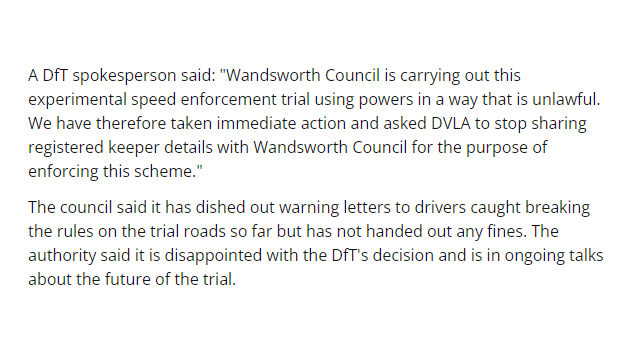owenboswarva's tweet image. DfT has reportedly ordered the DVLA to stop sharing vehicle keeper information with Wandsworth Council for the purpose of a speed enforcement trial that the local authority is running in an unlawful way mylondon.news/news/south-lon… #vehicledata #localgov #datasharing