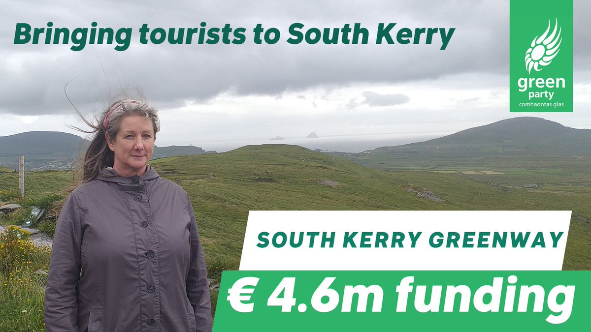 Fantastic news for South #Kerry Greenway today
- €4.5m – Glenbeigh-to-Cahersiveen
- €100,000 –  Cahersiveen-Renard Point
- €50,000 – to connect with North Kerry Greenways
- €50,000 – New Greenways Assessment Scheme
#GreensInGovernment #cahersiveen #Killorglin #valentiaisland