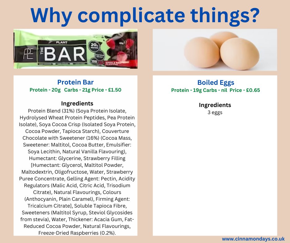 The protein bar  below has nearly 40 ingredients. Most protein bars are the same. They are sold in all our health food shops yet they are ultra-processed foods! Lets keep things simple and  just eat real food !