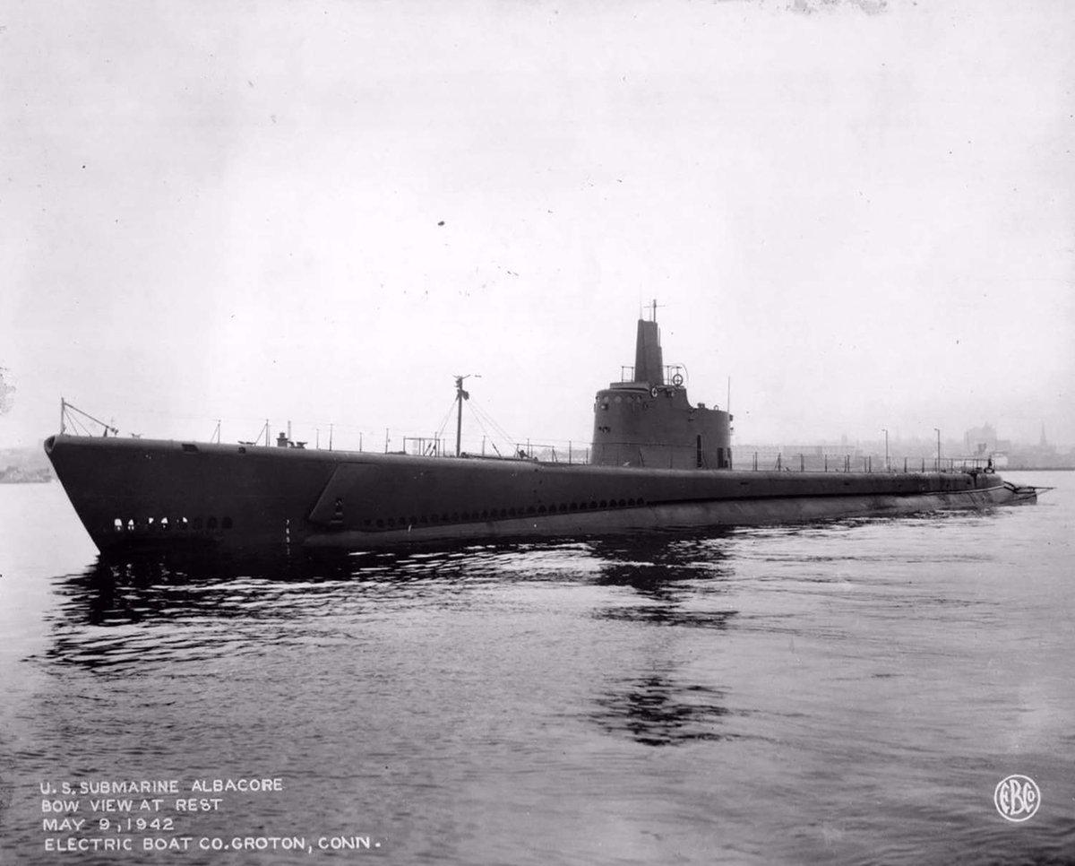 NavalInstitute's tweet photo. Naval History and Heritage Command announced today that the wreck site of Gato-class submarine USS Albacore (SS 218) has been identified. Albacore was lost with all hands on Nov. 7, 1944, off the coast of Hokkaido. The sub was credited with sinking 13 Japanese ships during WWII. https://t.co/3tvV1PyQFp
