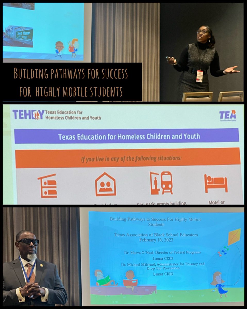 Dr. O’Neal &amp; Dr. Milstead are teaching colleagues about ways to support our highly mobile students at the #TABSE Conference this morning. They are representing <a href="/LamarCISD/">Lamar CISD</a> very well! #TABSE2023