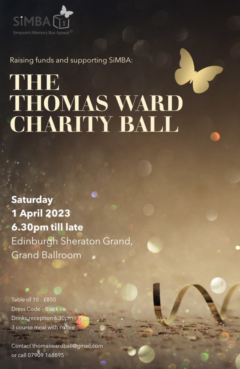 Please RT !!! 
Baby loss at any stage is horrendous. We have Thomas precious memory box from @SiMBA_team.  
If YOU can help raffle/auction or a table would be much appreciated.
BUISNESS SPONSORSHIP OPPORTUNITY get in touch @thomaswardball@gmail.com #savesimba #babyloss