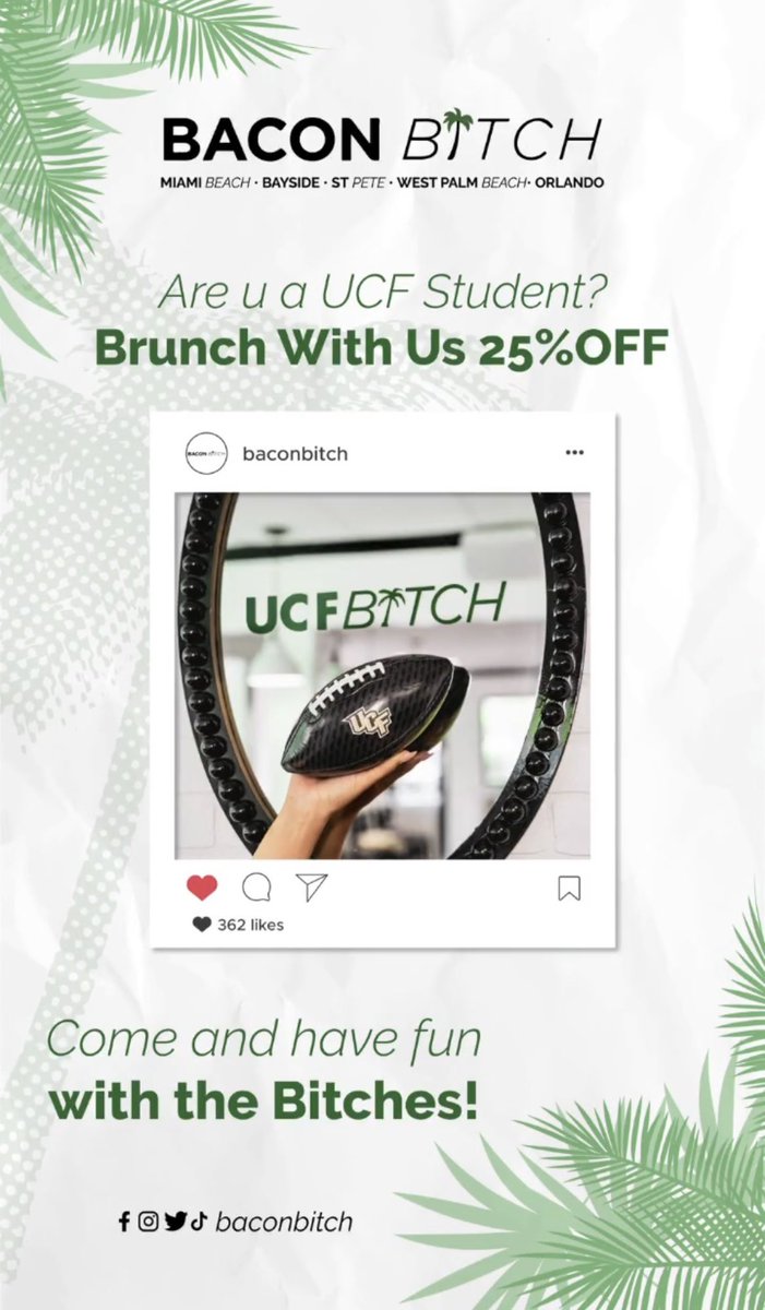 🗣️Calling all #UCF students❗️

Come and #BrunchWithUs 

#brunch #orlando #studentdiscount #ucftwittermafia #ChargeOn