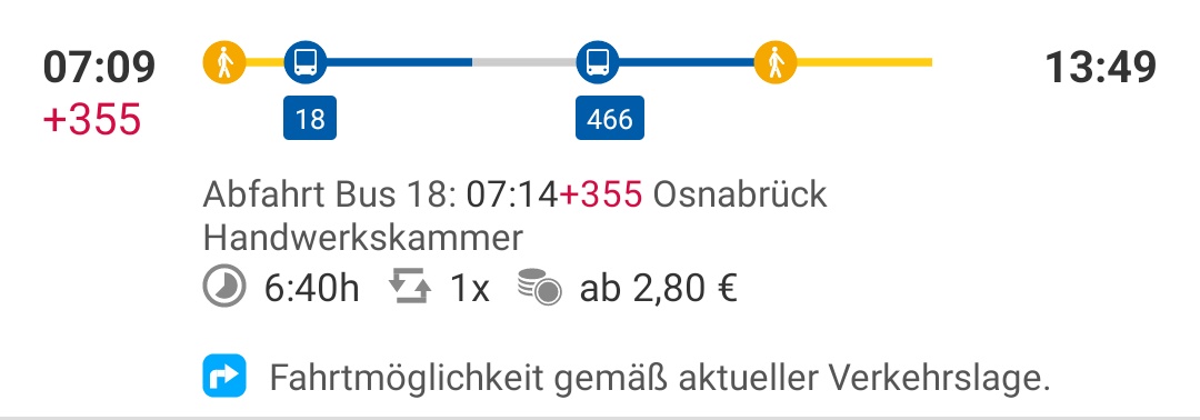 Ich hoffe, die Fahrgäste haben Proviant mitgenommen. Positiv muss man anmerken: Sie geben nicht auf!