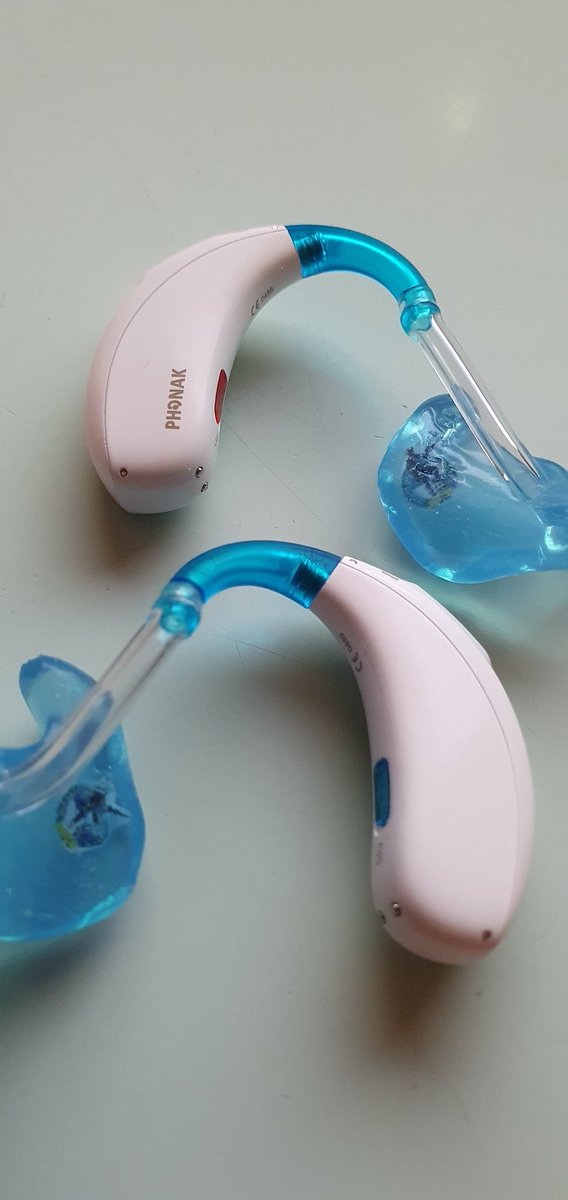 Milliemoo113's tweet photo. #Audiology @RCHTWeCare someone somewhere went the extra mile for my daughter and had @bristolrovers logo put into her new hearing aid moulds. Thank you, you are a hero. https://t.co/QqMHO0CX3o