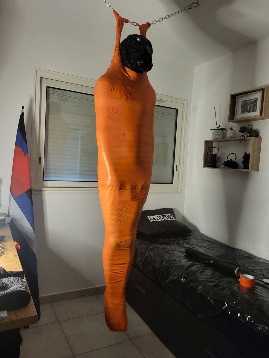 Sly_volpe's tweet photo. Little nap in my cocoon 

Video soon on JustForFan

#wrapped #momification #ducttape #suspension #gazmask #bondage #edging #milking #gayfetish https://t.co/YRIjoiAUBe