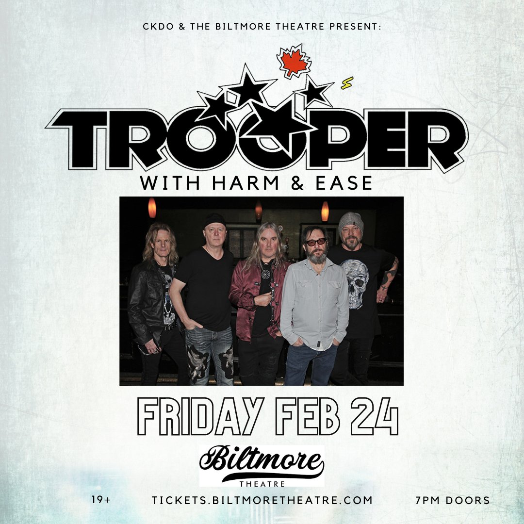 SURPRISE! Friday February 24th we will be opening for Trooper at the Biltmore Theatre in Oshawa! Get your tickets below let’s raise a little hell 🔥🔥🔥 tickets.biltmoretheatre.com/eventperforman…