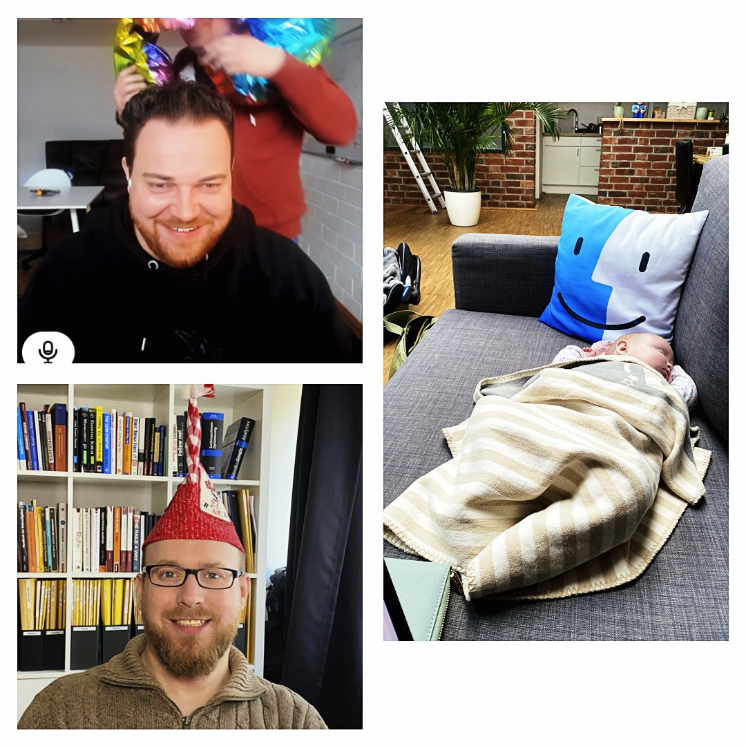 HypercodeStudio's tweet image. Während die einen heute super seriös mit FC-Pulli und Narrenkappe in Video-Calls saßen (in deren Hintergrund bunte 1-Mann-Polonaisen durch’s Bild zogen), waren die anderen direkt geschafft und haben sich in den Schlaf geflüchtet. Kölle alaaf, Hypercode alaaf! #Karneval