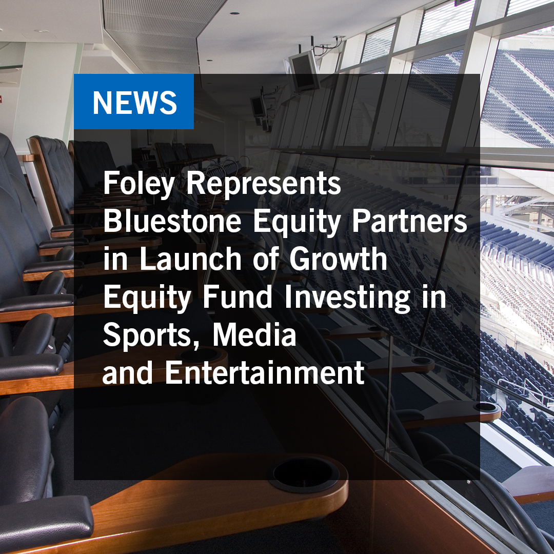 FoleyandLardner's tweet photo. Congratulations to firm client @bluestoneequity on the successful closing of its inaugural $300 million growth equity fund focused on the global sports, media, and entertainment industry.

For more - https://t.co/3kw46eUwEZ

#PrivateEquity #GrowthEquity #SportsIndustry https://t.co/AtY1VlWCEG