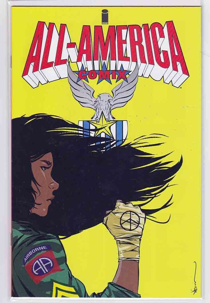 #ALLAMERICACOMIX #1 (2020) #DustinNguyen Cover & Pencils, #JoeCasey Story, First Print 1st Appearance of #AmericaVasquez Her last name is VASQUEZ!  ebay.com/itm/1755447750…