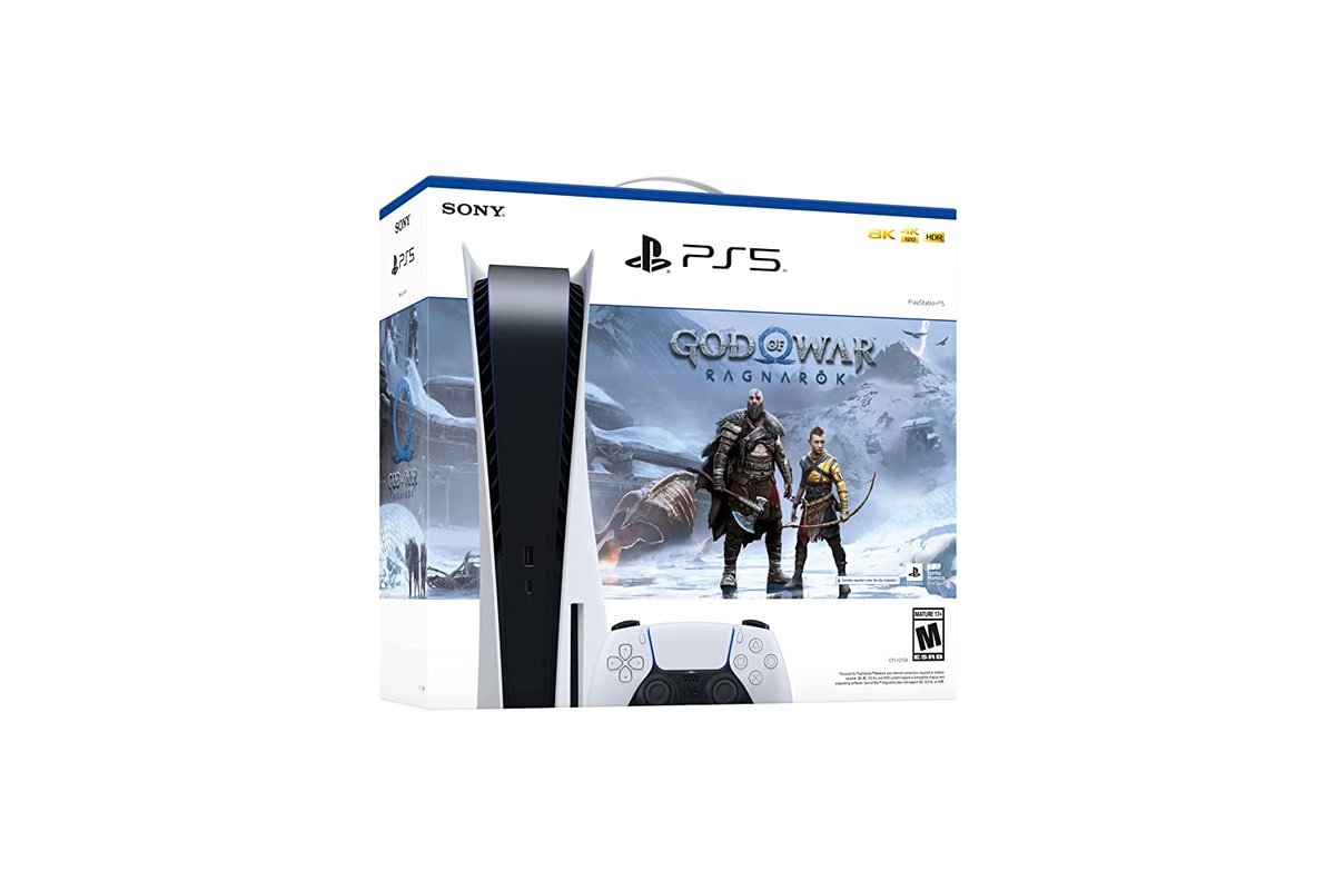 IGNDeals's tweet photo. the PS5 God of War Ragnarök Bundle is in stock at Amazon for $559.99 (no invite needed) 😏 https://t.co/MhQ2PknR2k https://t.co/shlbxvqMWA