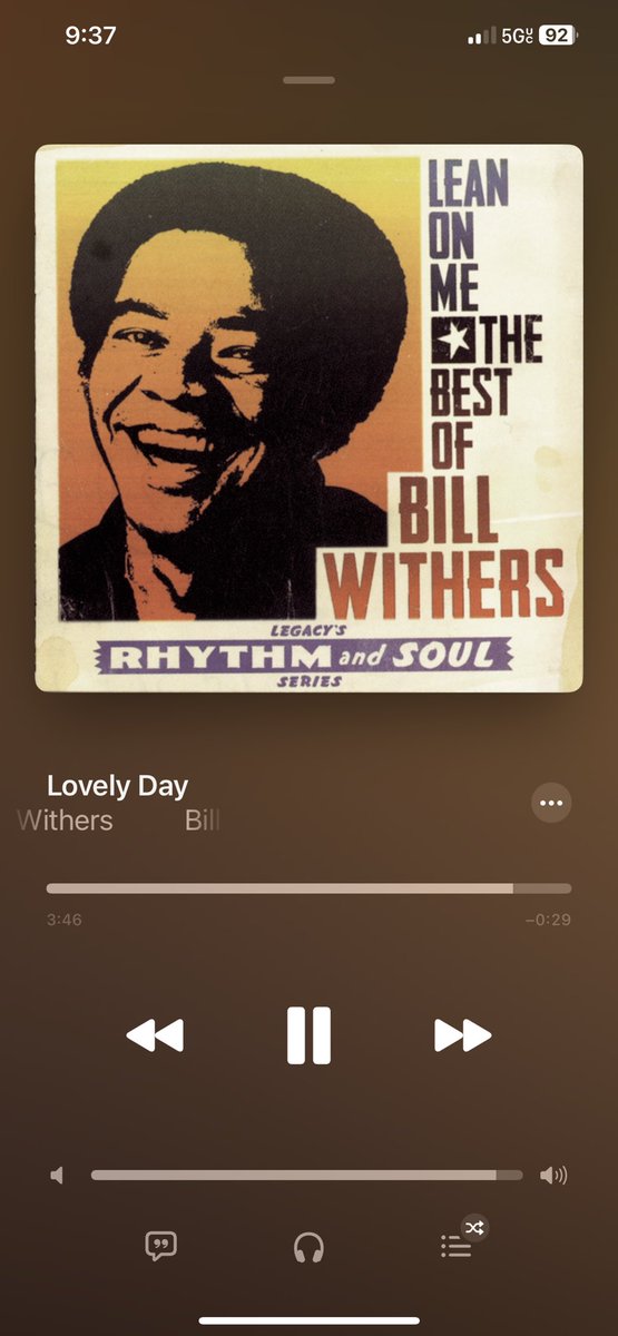 Realizing Bill Withers is not human
He ends this song with like 8 
