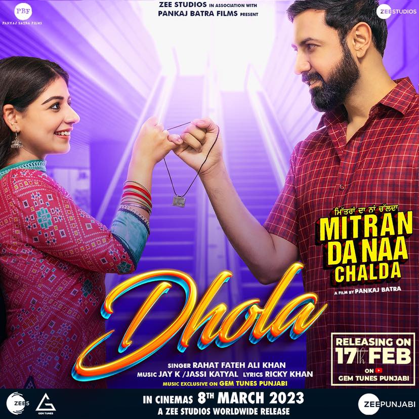Get ready to fall in eternal love as we bring to you our new track, #Dhola💕

Song out today. Stay tuned!

#MitranDaNaaChalda releasing on 8th March at your nearest cinemas. 🎞️

@GippyGrewal  @RFAKWorld #JassiKatyal @RickyKhan   #RakeshDhawan @Tania @ZeeStudios_