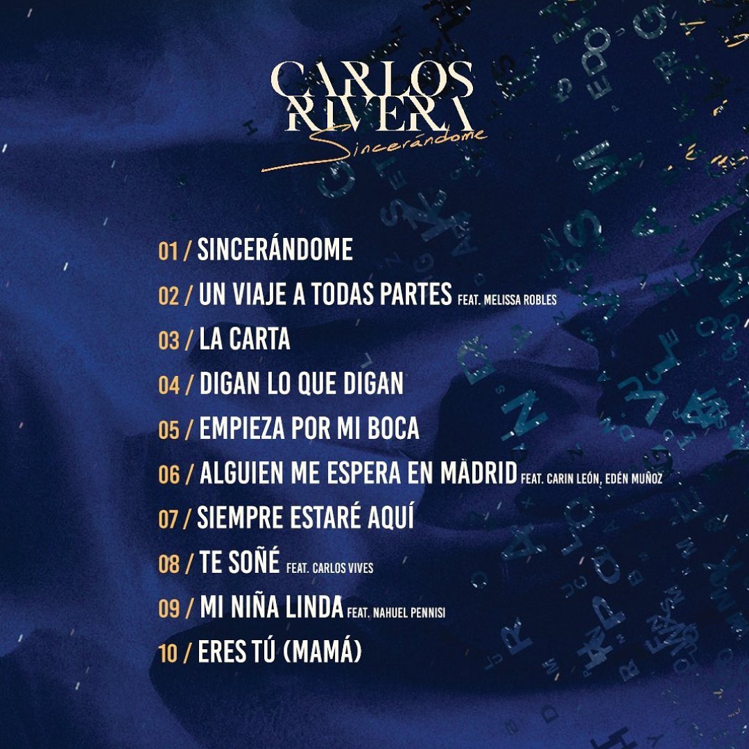 RadioDisneyLA's tweet photo. ¡Ya salió #Sincerándome! 🎵 El nuevo álbum de @_carlosrivera ya está disponible para que lo escuches completo.

¿Cuál es tu canción favorita? 👇❤️

#RadioDisneyLA #NoticiasRD #NuevaMúsica #CarlosRivera https://t.co/uVn59n5bKt