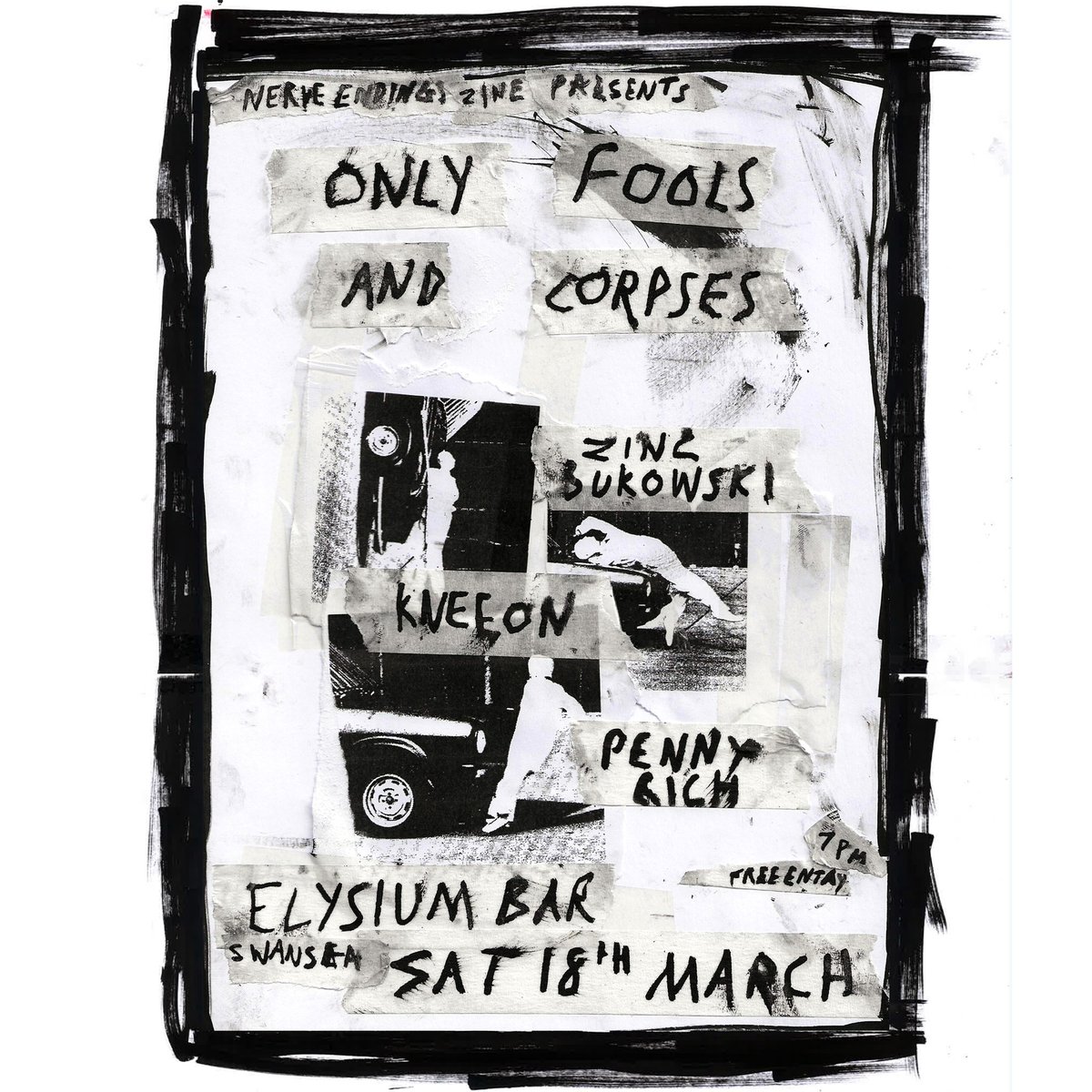 nerveendings___'s tweet photo. Super excited to announce the first gig we’re putting on:

Only Fools and Corpses live at @elysiumgallery on Saturday 18th March 2023

for the release of their debut album 'PISSANT' (out Fri 17th March)

in excellent company with support from @ZincBukowski, Kneeon and Penny Rich https://t.co/Gw5VlKyu8N
