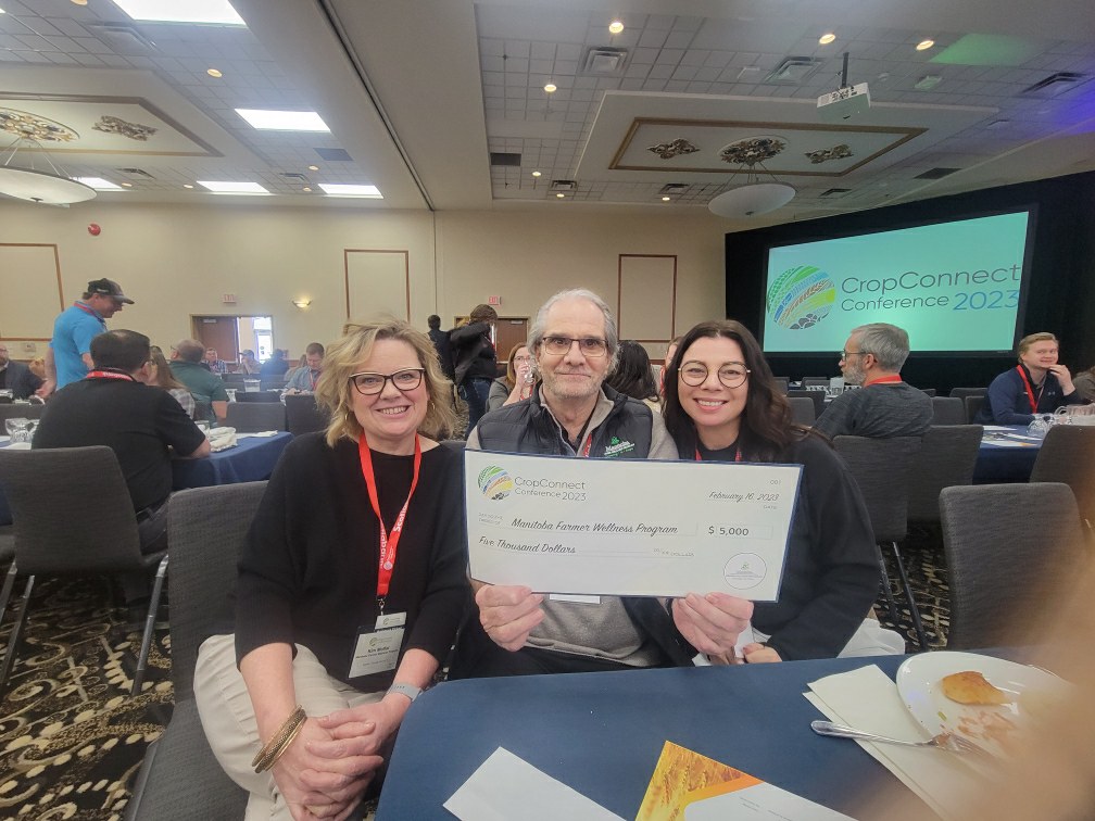 Thankyou #CropConnect23 for having <a href="/mfarmerwellness/">Manitoba Farmer Wellness Program</a> talk about our program at your conference and choosing us as the Charity of Choice. The support for mental wellness in Manitoba farm families is greatly appreciated.