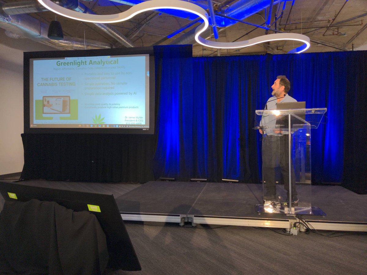 voltaeffect's tweet image. It’s time for the demos! First up is Greenlight Analytical (@GLAnalytical) out of Halifax, NS. They develop tools for cannabis producers to monitor their crops in real time to grow the product their customers demand. #DemoCampHFX