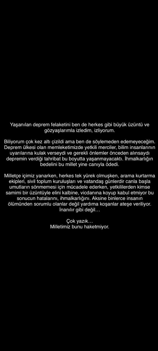 Milletimiz bunu hak etmiyor..

#deprem