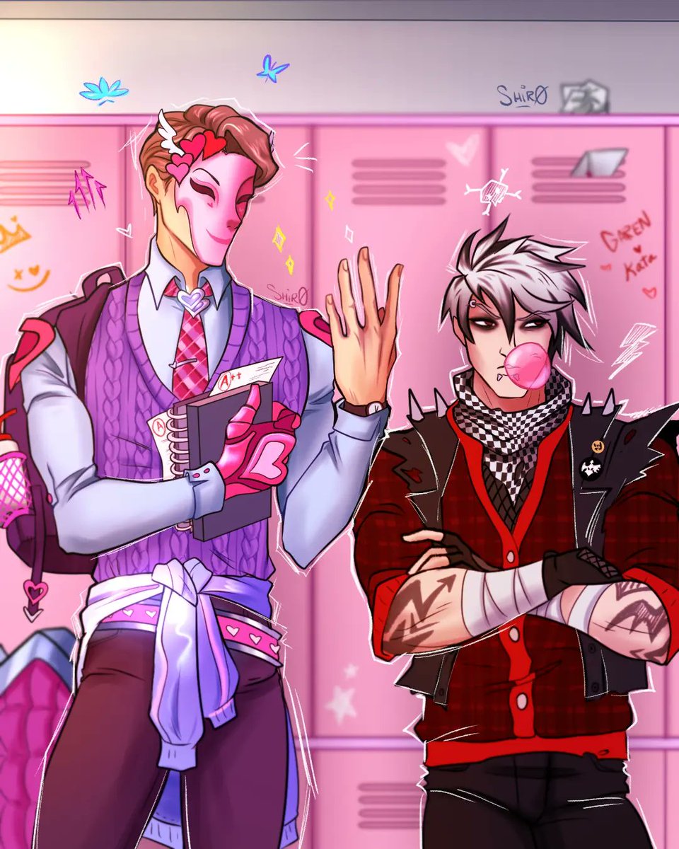 Lunatharsis_'s tweet photo. He was a punk, he did ballet (? 💘
Lil concepts of #Heartthrob #Jhin and #Heartache #Zed 💗💔
In this AU probably Jhin's Cait bestie and Zed secretly listens to Avril Lavigne.

#leagueoflegends #lol #lolskin #skinconcept #leagueoflegendsfanart #artoflegends #jhinxzed #caitvi https://t.co/Hz5oWr2yj2