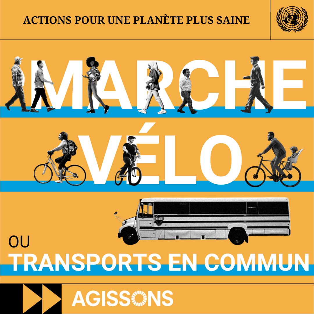 Faire le choix de se déplacer à pied🚶‍♀️, à vélo 🚲 ou en transports en commun  🚎🚇

#Agissons au quotidien en faveur de la planète.

Retrouvez d'autres idées d'#actionclimatique : bit.ly/3QLI3UE #ActNow