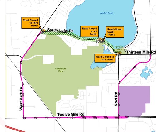 Heads up, Novi! South Lake Drive will be closed to pedestrian and vehicle traffic at the end of this month to replace the Lakeshore Park Tunnel. The detour is Novi Road to 12 Mile Road to West Park Drive. The work is anticipated to be completed before Memorial Day weekend.