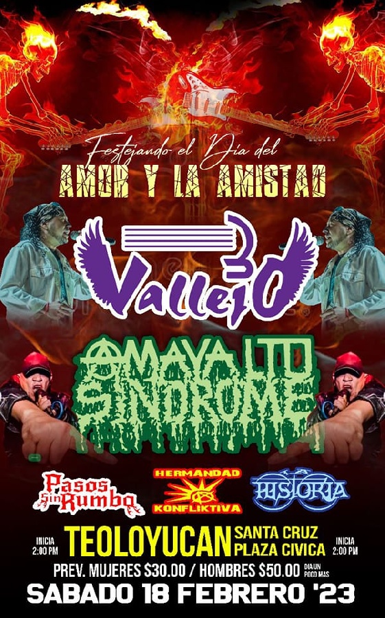 Rock_Urbano's tweet photo. 18 de Febrero 2023 / Plaza Civica / Santa Cruz, Teoloyucán / 2PM
FESTEJANDO EL DIA DEL AMOR Y LA AMISTAD
#3Vallejo
#AmayaLTDSindrome
#PasosSinRumbo
#LaHistoria
#TocadaSantaCruzTeoloyucán #TocadaTeoloyucán #TocadasRockUrbano #RockUrbano #RockNacional #RockMexicano #Teoloyucán https://t.co/68CrQI26Sl